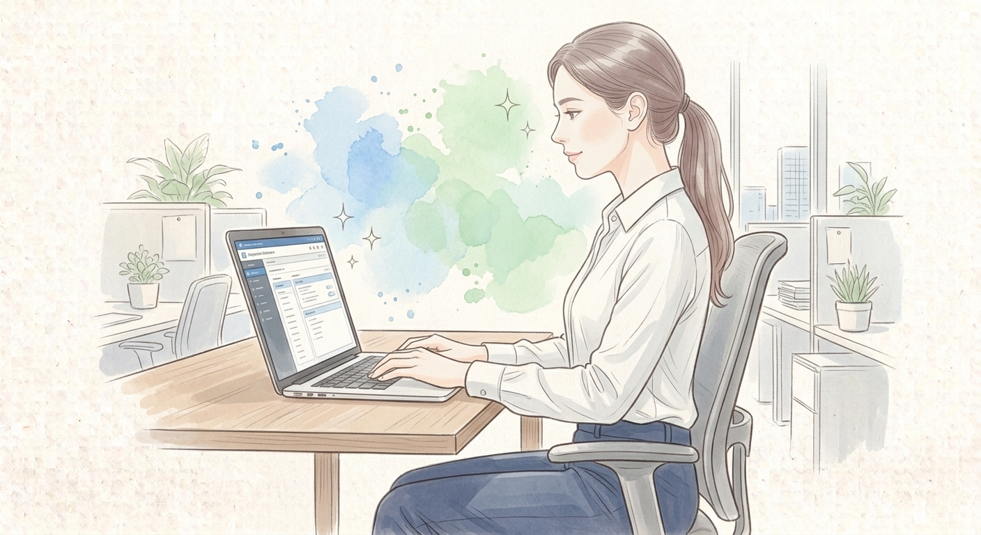 スマートフォンを見る女性のイラスト